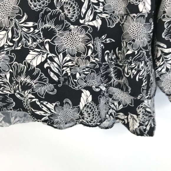 J. Jill Floral Print Ruffle Hem Blouse Women's Large 100% Rayon Spring Career - Picture 2 of 15
